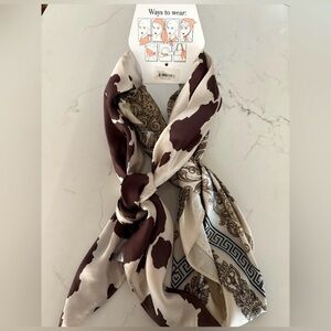 Zara Elegant Brown and Cream Scarf